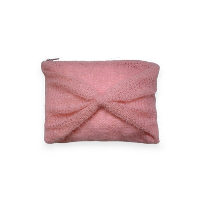 Fluffy Bow Makeup Pouch