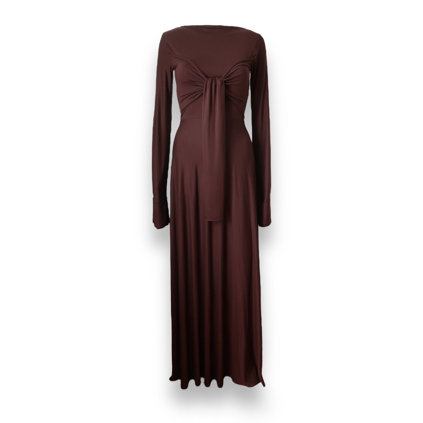 Zerah Wrap Boat Neck Maxi Dress