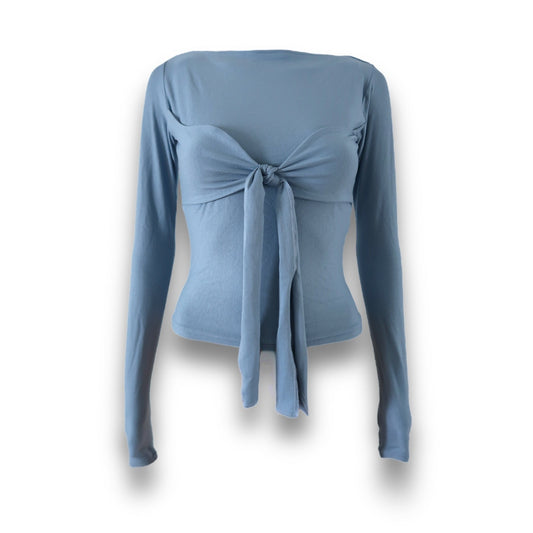 Ana Long Sleeve Top Frosted Blue