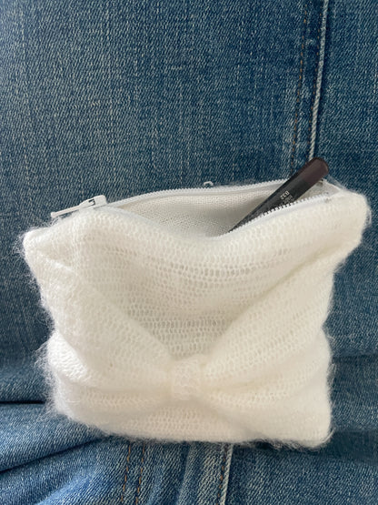 Fluffy Bow Makeup Pouch